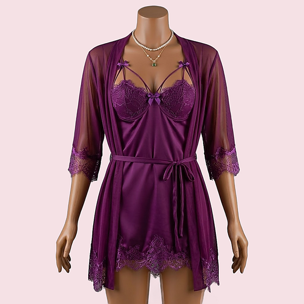 Purple Nighty with Robe – Lingerie