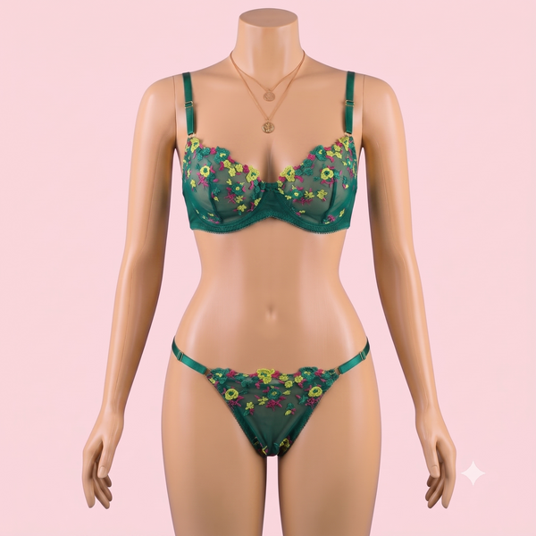 Green Bra Panty Set – Lingerie