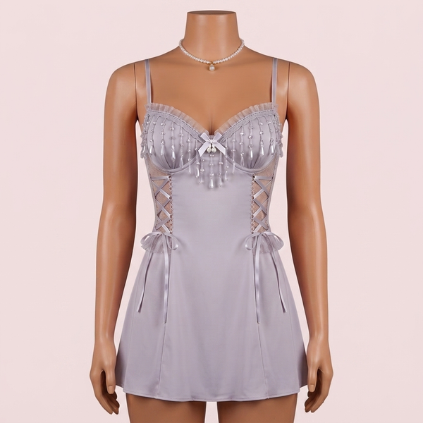 Lilac Nighty with Robe – Lingerie