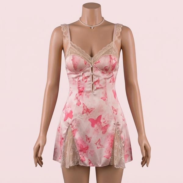 Pink Nighty with Robe – Lingerie