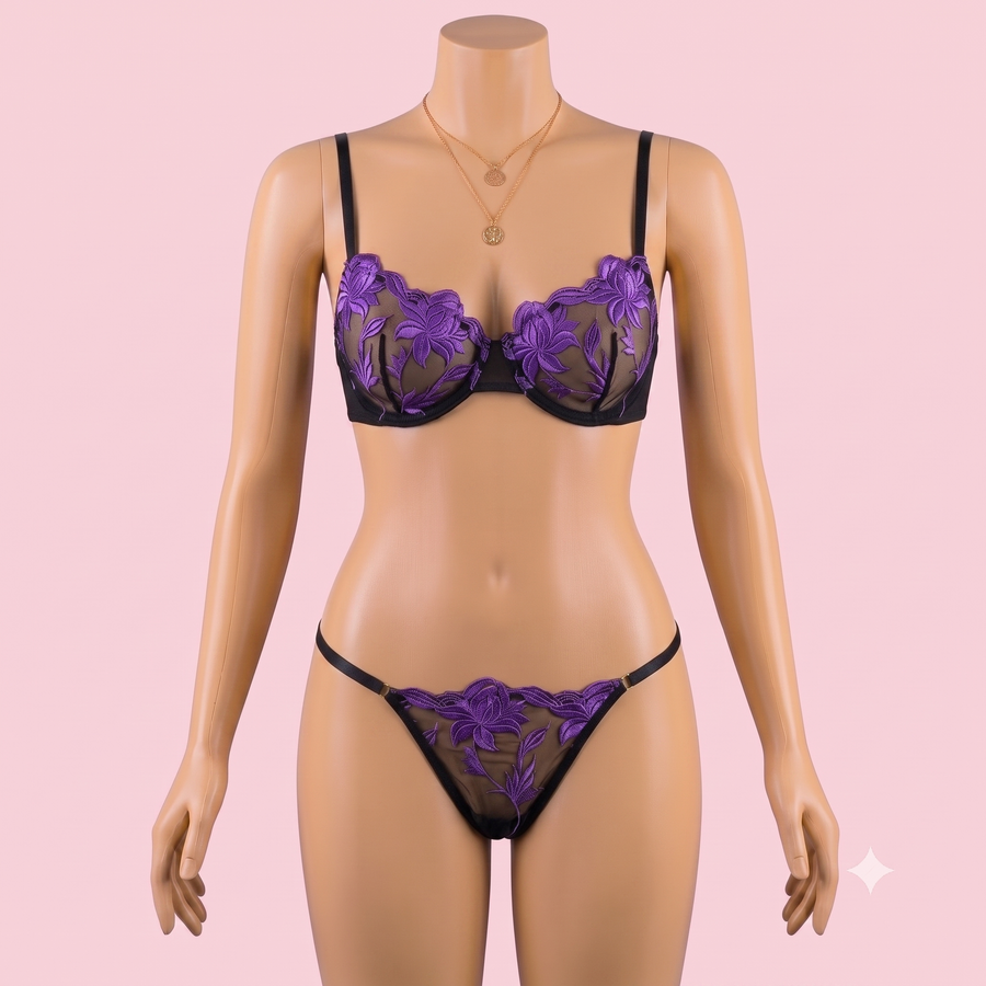 Purple Bra Panty Set – Lingerie