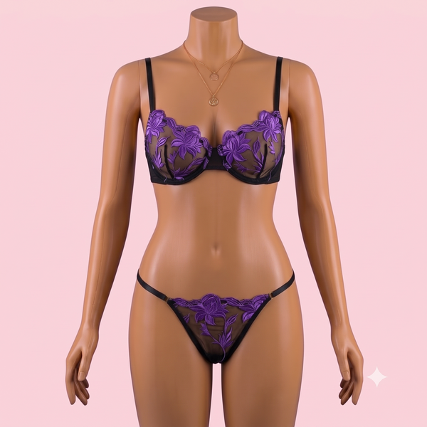 Purple Bra Panty Set – Lingerie
