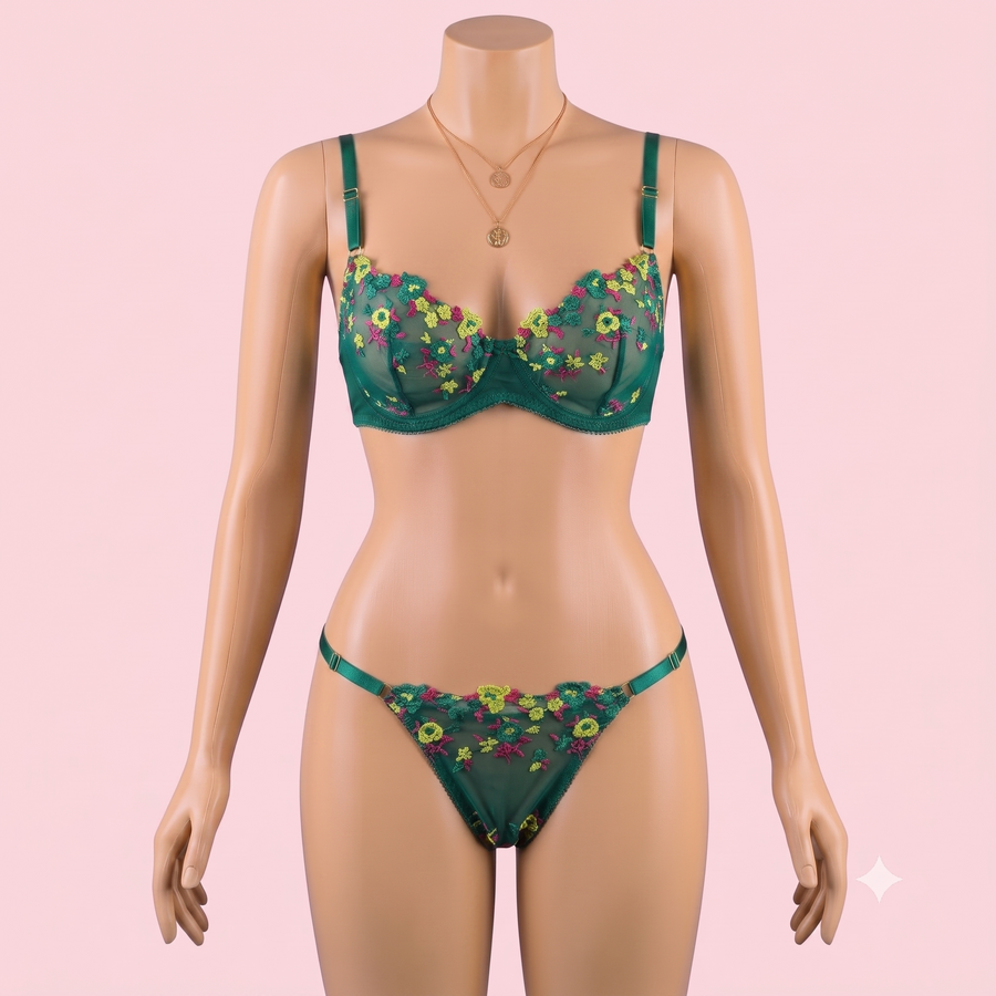 Green Bra Panty Set – Lingerie