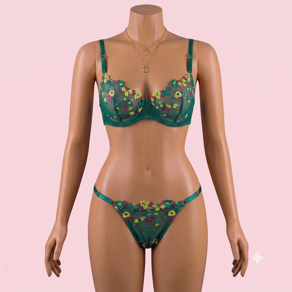Green Bra Panty Set – Lingerie