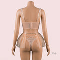 Beige Bra Panty Set with Garter Belt – Lingerie
