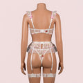 Pink Bra Panty Set with Garter Belt and Straps – Lingerie