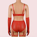 Red Bra Panty Set with Garter Belt – Lingerie