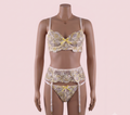 Yellow Bra Panty Set with Garter Belt – Lingerie