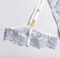 Blue Bra Panty Set with Garter Belt and Straps – Lingerie